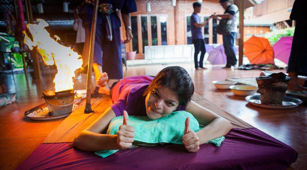 Girl enjoying a Thailand Massage