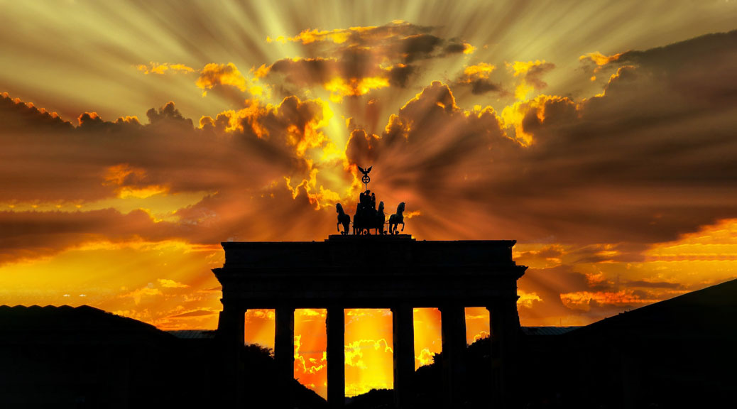 Silhouette of Brandenburg Gate in Berlin