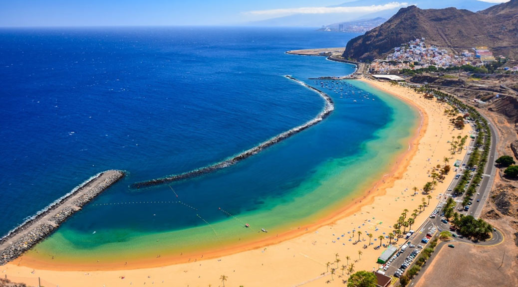 Panoramic view of San Andres village and Las Teresitas Beach, Tenerife