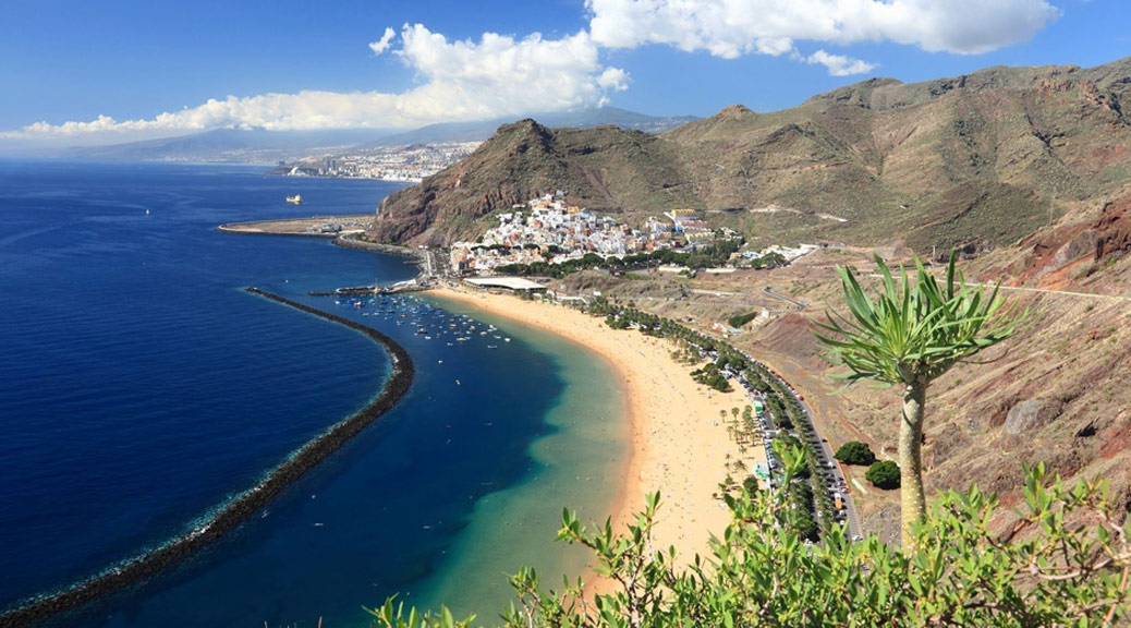 A famous beach near Santa Cruz de Tenerife in the north of Tenerife, Canary Islands, Spain
