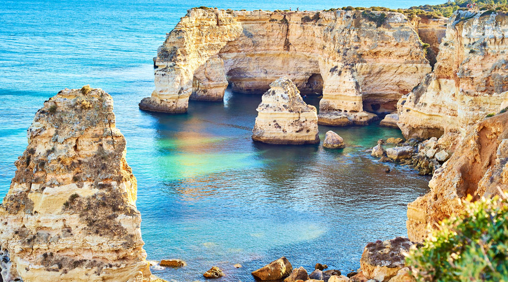 Cliffs and ocean, Praia da Marinha, Algarve, Portugal