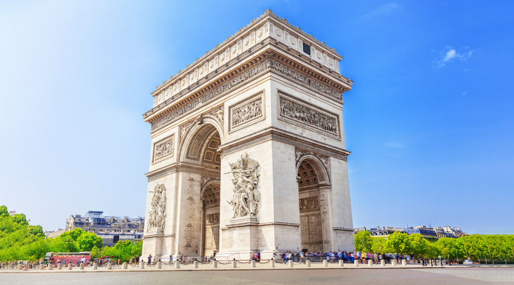 Arch of Triumph, one of the most famous monuments in Paris, France.