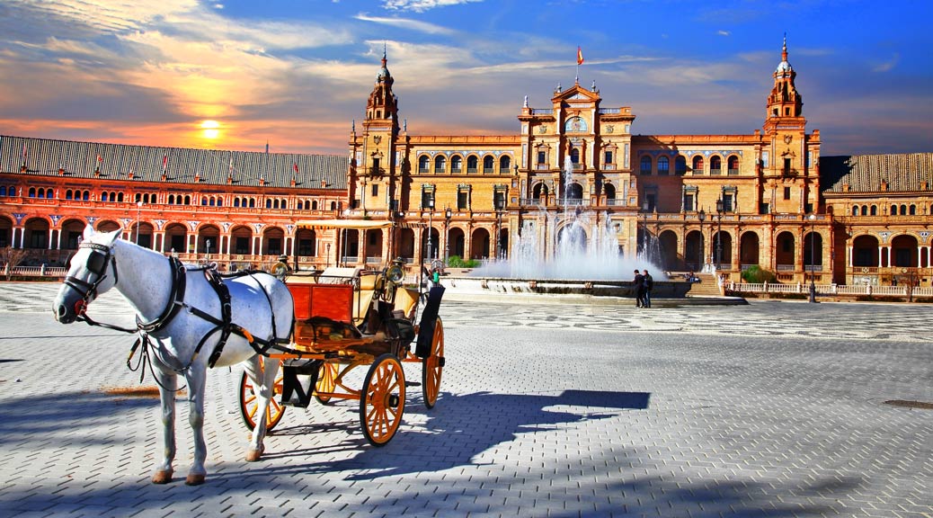 Plaza De Espana In Seville, Andalusia, Spain