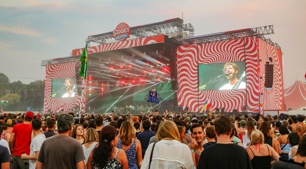 The main stage at the Sziget Festival in Budapest, Hungary