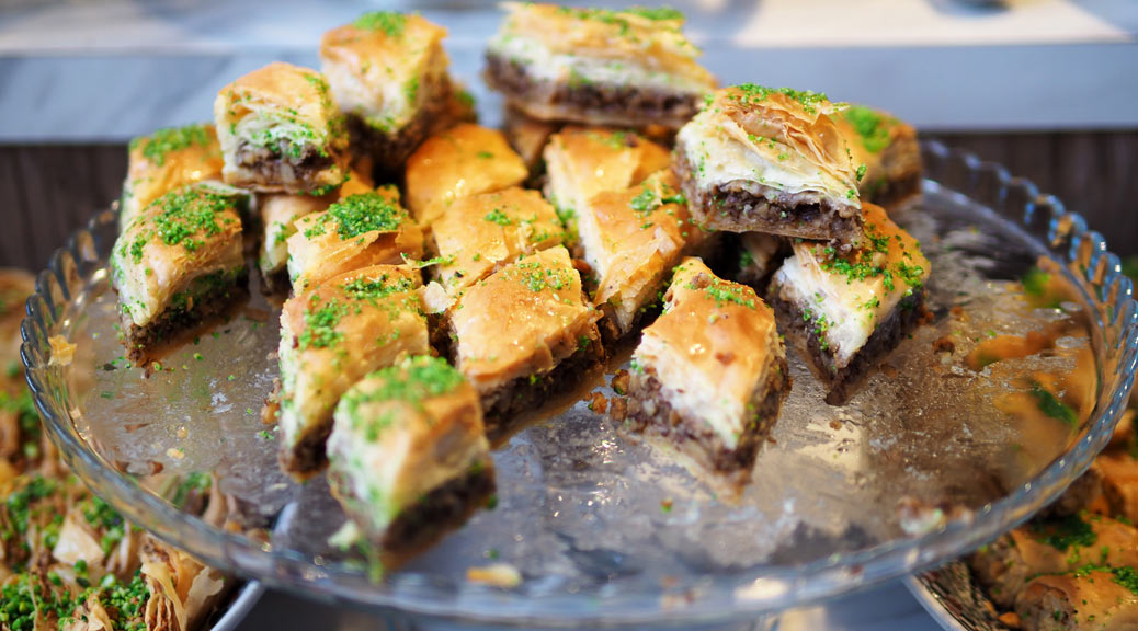 Baklava stuffed with nuts