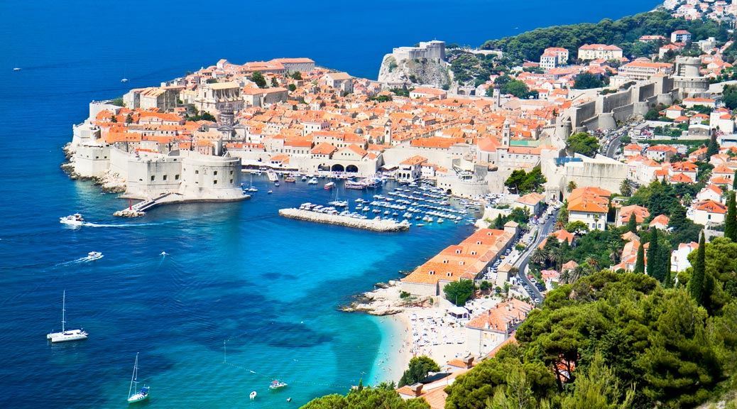 Beautiful beach view in Dubrovnik Croatia