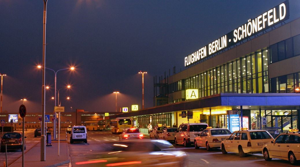 berlin Schonefeld airport at night