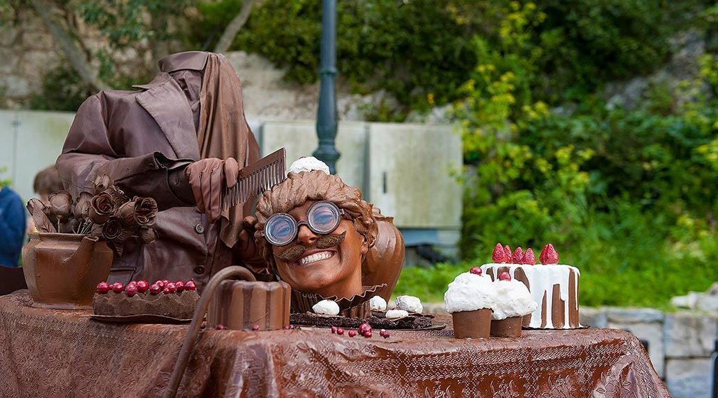 chocolate sculpture at Festival Internacional de Chocolate de Óbidos portugal