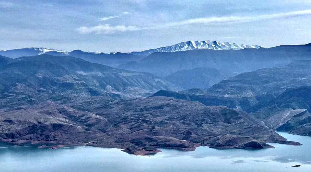 Beautiful Atlas Mountains and huge lake