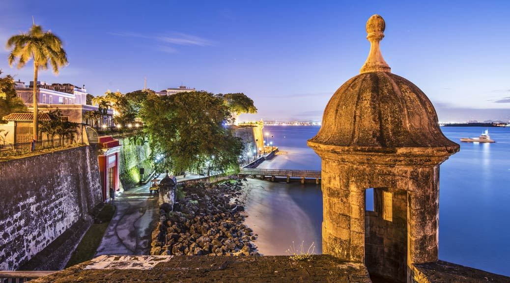 San Juan Puerto Rico coast Paseo de la Princesa monuments