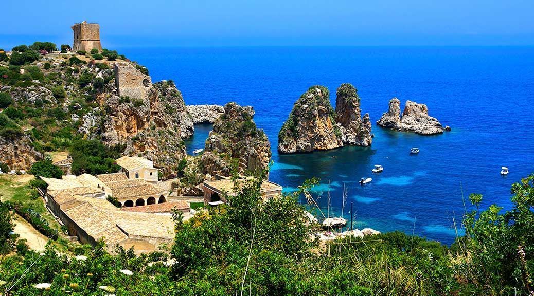 Italy, Sicily, Scopello, Azure, Sea, Nature