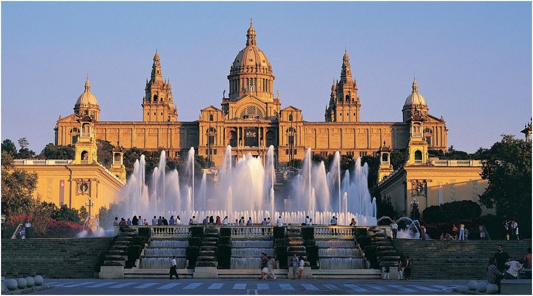 Spain Barcelona Palace Of Montjuic and Magic Fountain
