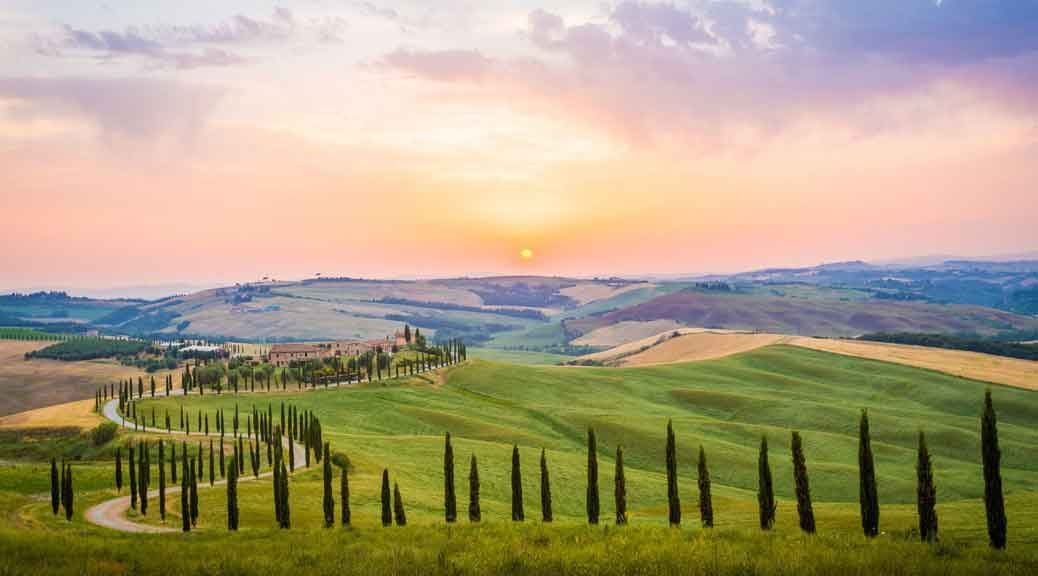 scenic field tuscany