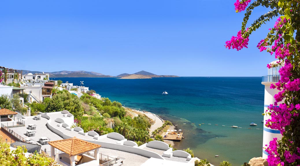 beautiful romantic colours with sea view in bodrum turkey