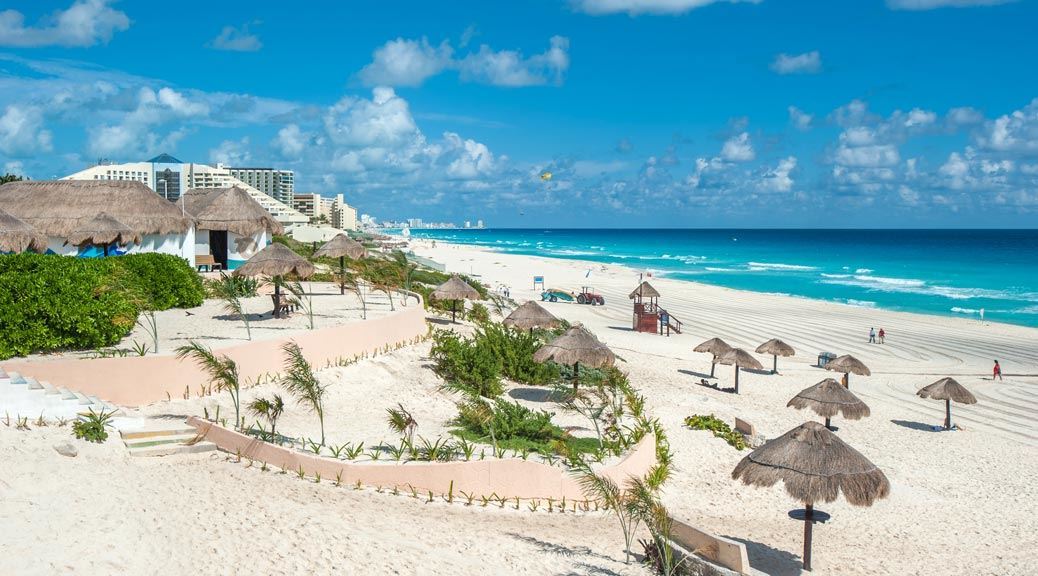 Cancun white sand beach july holidays