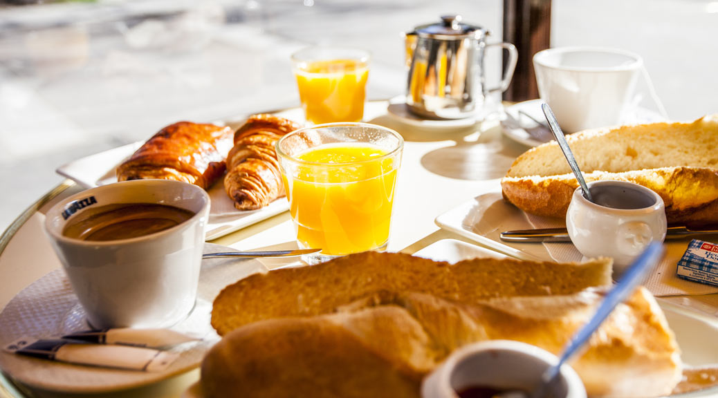delicious looking authentic breakfast in paris