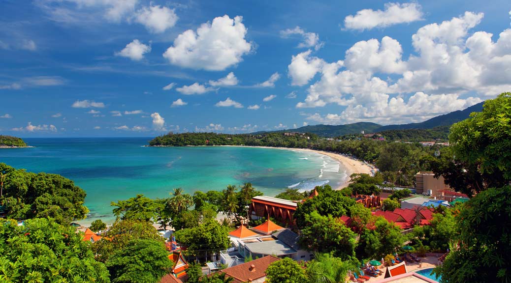 view of the major beaches of phuket from karon view point 