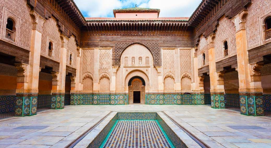 historic-monuments-ben-youssef-medersa-islamic-college-marrakesh-morocco